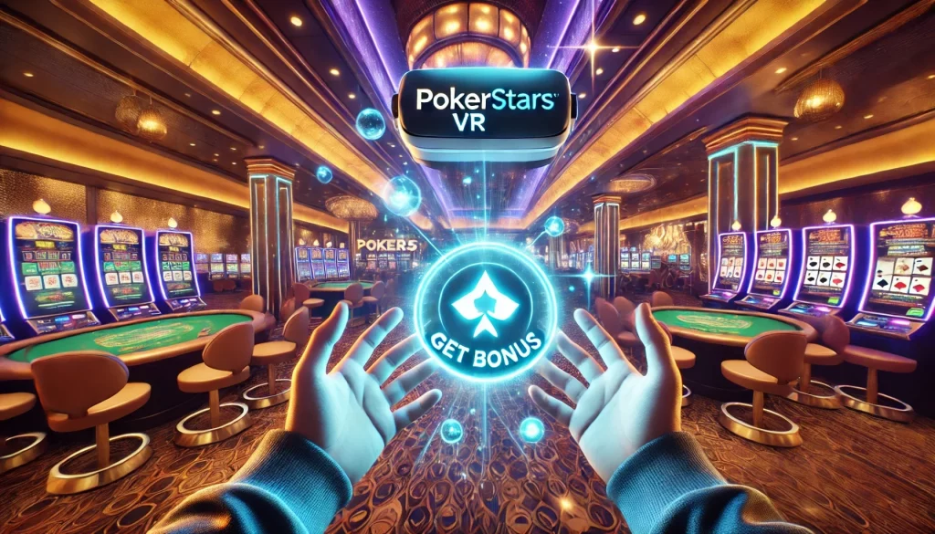 Pokerstars VR Picture Where Player take Bonus.