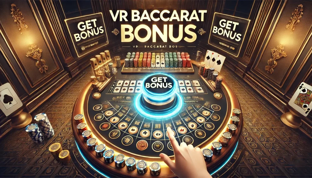 Detailed banner featuring VR Baccarat Bonus.