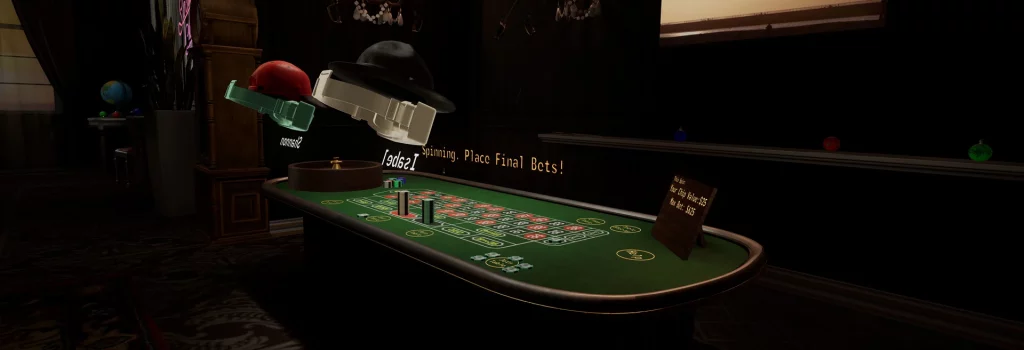 Virtual roulette in a luxurious casino.